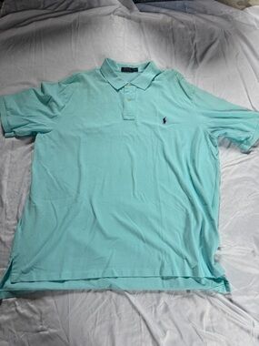 Ralph Lauren Mint Green Polo Shirt with Navy Pony
